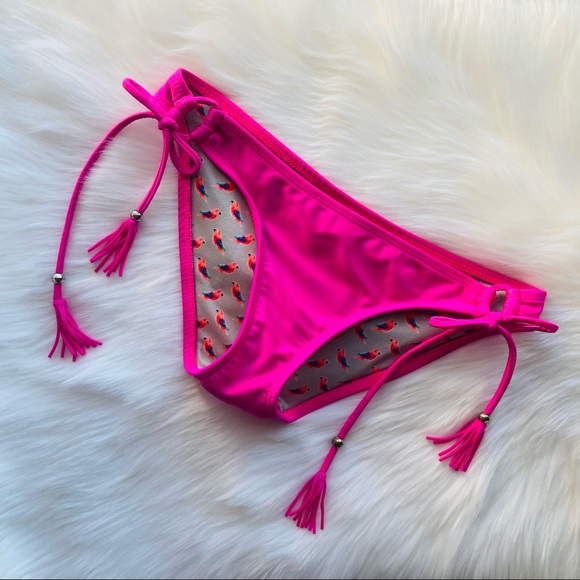 Raisins Swim Raisins Pink Sexy Fringe Swimwear Bikini Bottoms